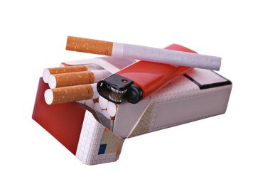 Open pack of cigarettes clipart