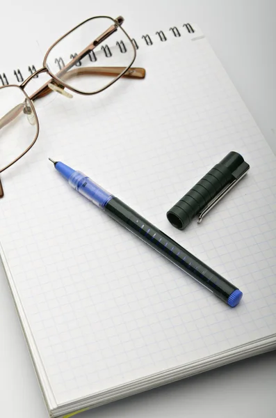 Anteckningsbok och penna — Stockfoto