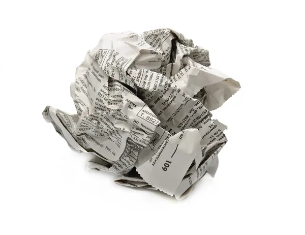 Crumpled newspaper — Stock Photo, Image