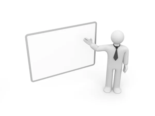 Person and blank billboard (add you text or design) — Stock Photo, Image