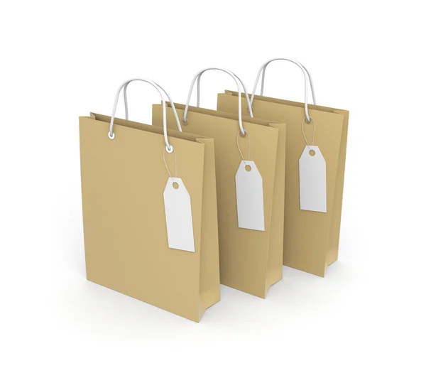 Paper Shopping bag with label — Stock Photo, Image