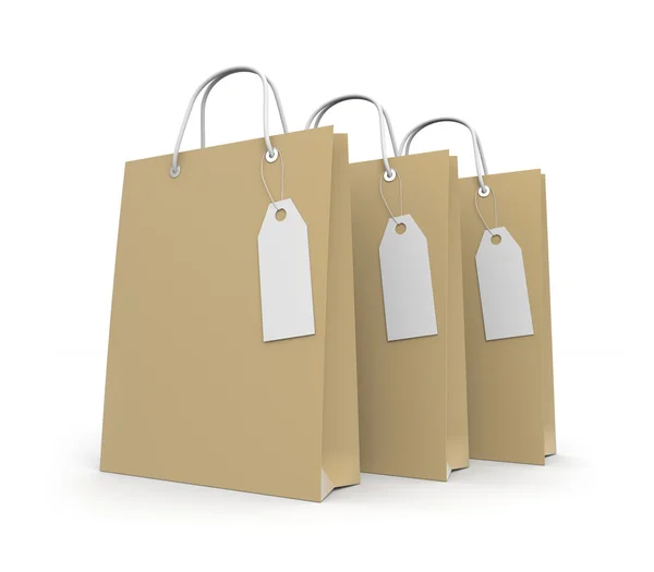 Papírové Nákupní taška s popiskem — Stock fotografie