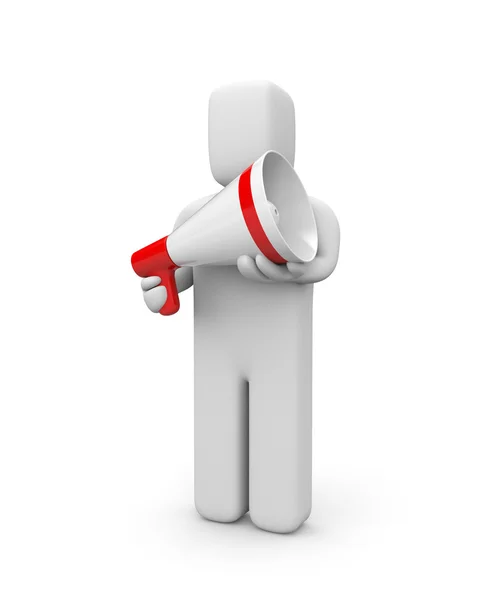 Person hold megaphone — Stock Photo, Image