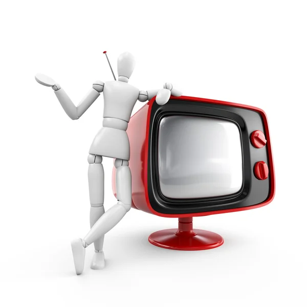 The person sells the TV or favourable offer — Stock Photo, Image