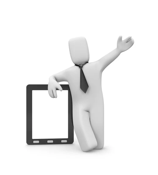 Presentazione. Persona con tablet pc — Foto Stock