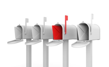 Different concept. Mailbox with envelope. clipart