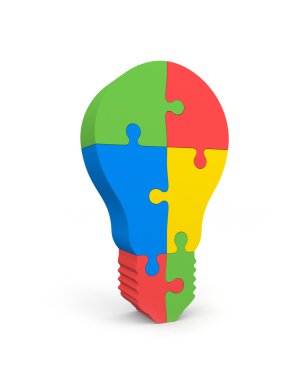 Lightbulb of the puzzle clipart