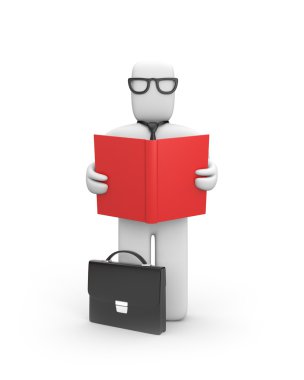 Businessman read the book clipart