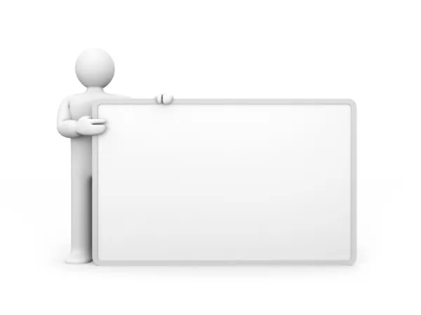 Persona y cartelera en blanco (agregue texto o diseño ) — Foto de Stock