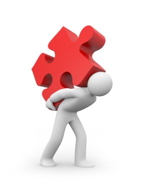 Person carry puzzle clipart