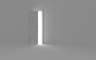 Inside a room with opened door clipart