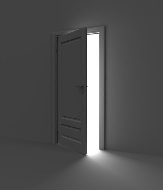Inside a room with opened door clipart