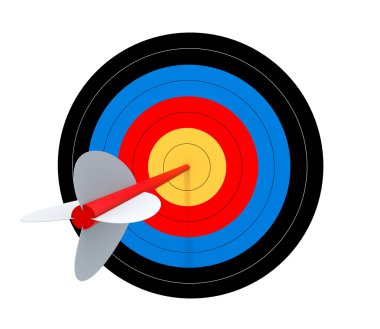 Target with arrow. Isolated on white clipart