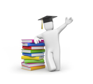 Graduate with book clipart