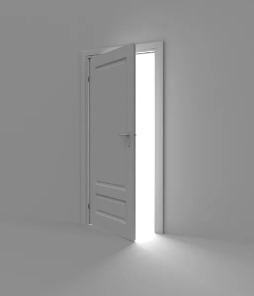 Dentro de um quarto com porta aberta — Fotografia de Stock
