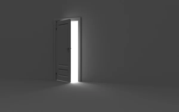 Inne i ett rum med öppen dörr — Stockfoto
