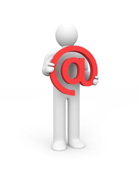 Pessoa mantenha o sinal de e-mail — Fotografia de Stock