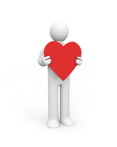 Person and heart — Stock Photo, Image
