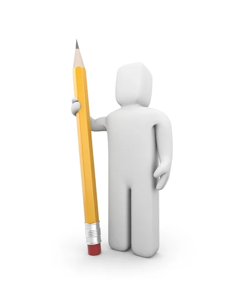 Person with pencil. May be painter — Stock Photo, Image