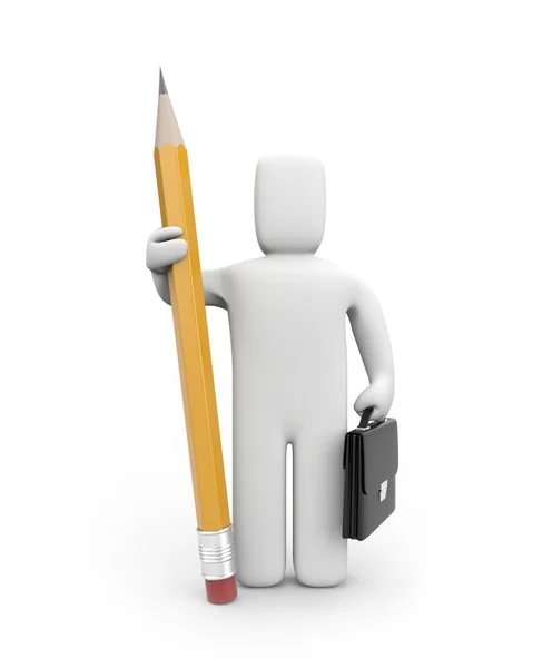 Business with pencil — Stock Photo, Image