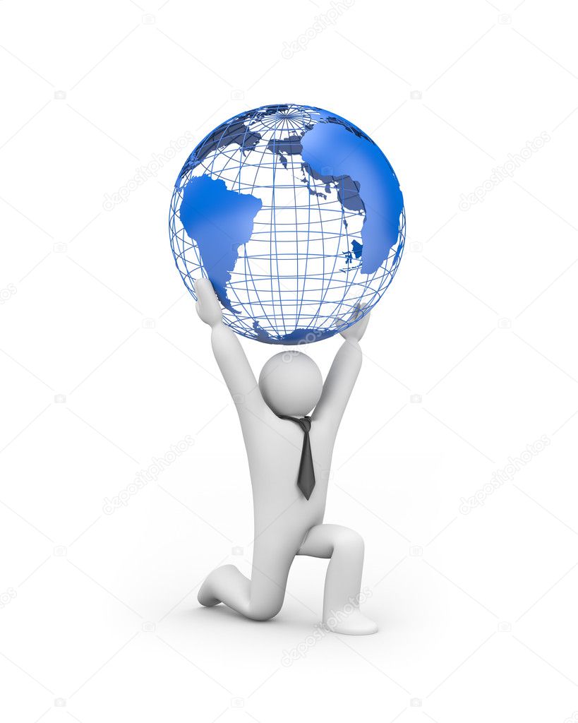 Person holding the world