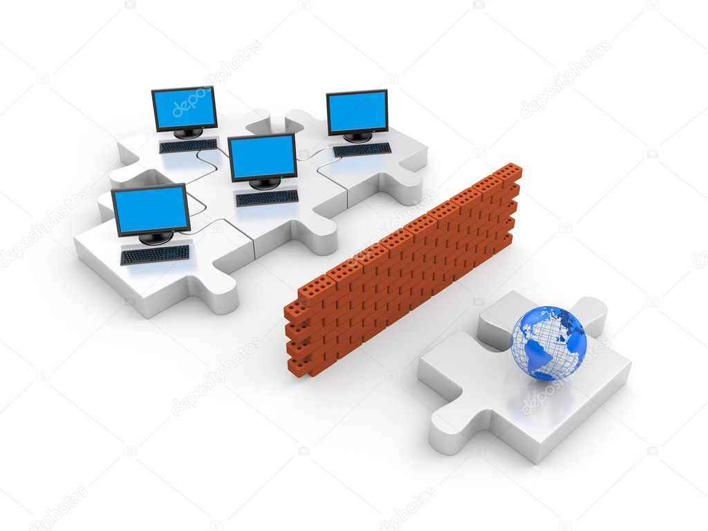 Firewall. Information security concept