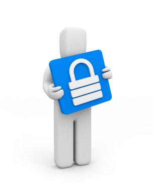 Person and Lock icon clipart