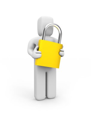 Person and lock clipart