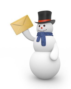 Snowman and email clipart