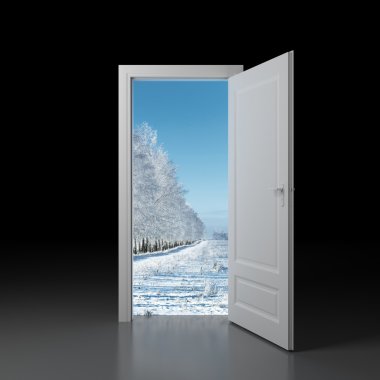Door to winter clipart