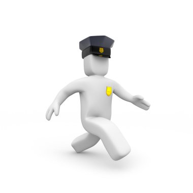 The policeman runs clipart