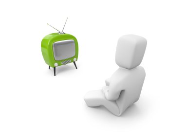 Person watches TV clipart