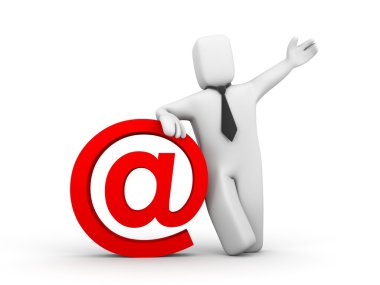 işadamı ve e-posta simgesi