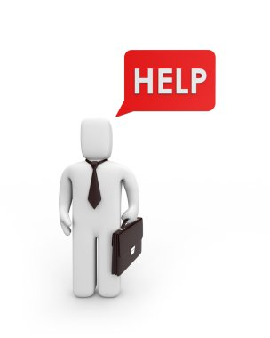 Businessman need help clipart