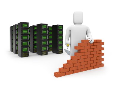 Security firewall building. clipart