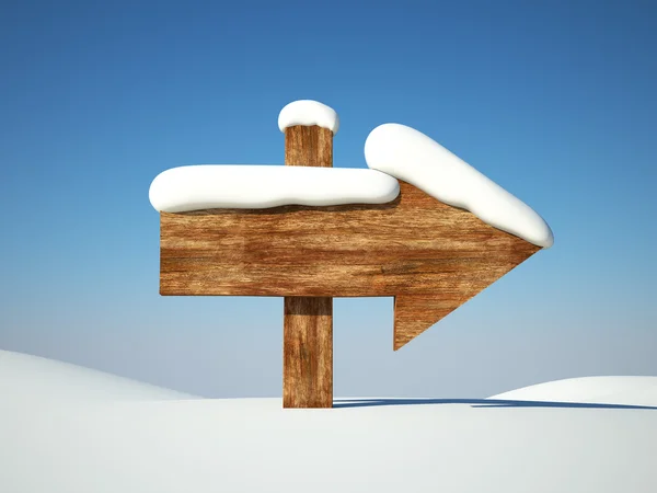 Pijlpunt in sneeuw — Stockfoto