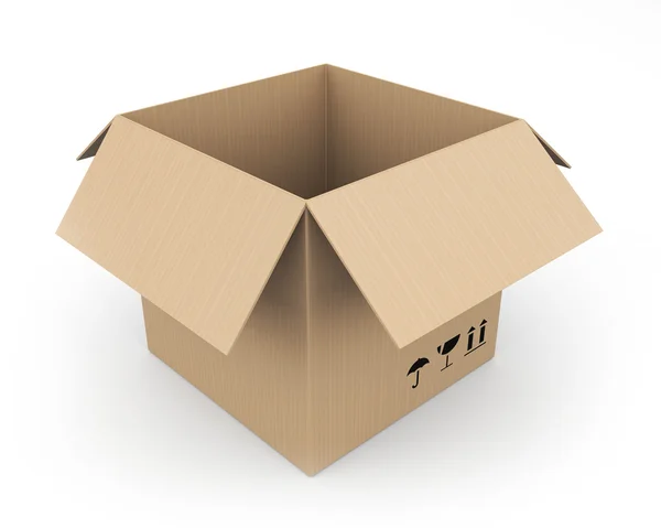 Κουτί από χαρτόνι. εύκολη δυνατότητα επεξεργασίας — Φωτογραφία Αρχείου