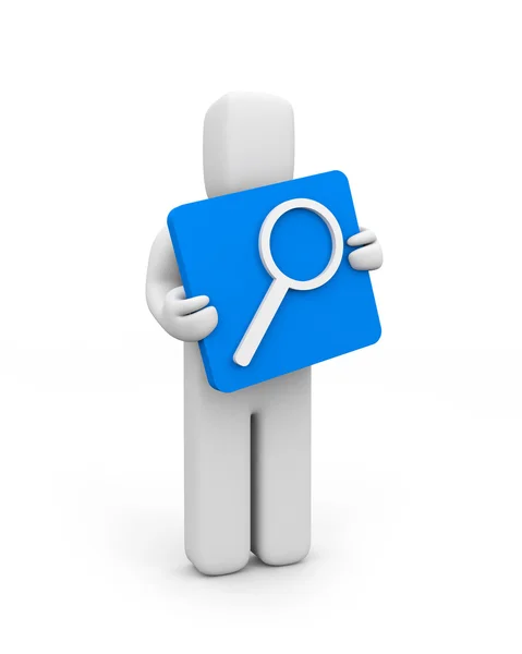 Person and magnify glass icon — Stock Photo, Image