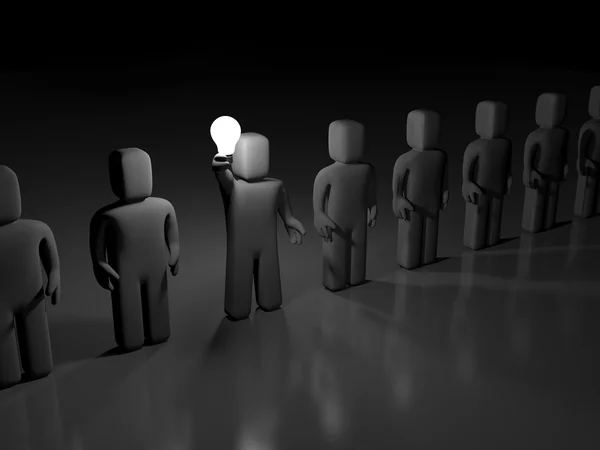 Uma pessoa diferente. Pessoa segurar lâmpada — Fotografia de Stock