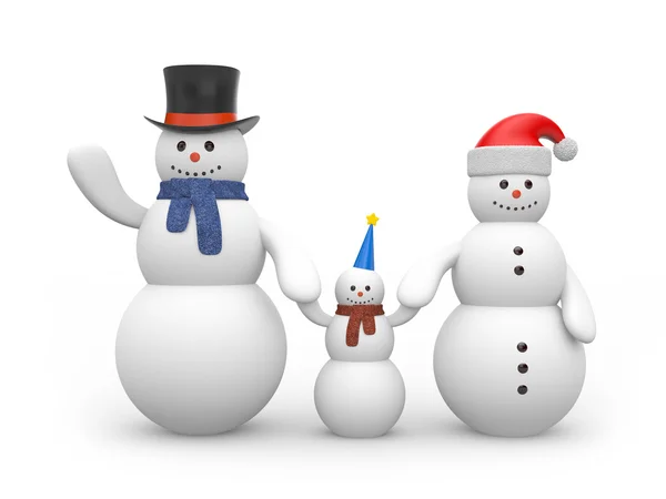 Sněhulák je šťastná rodina — Stock fotografie