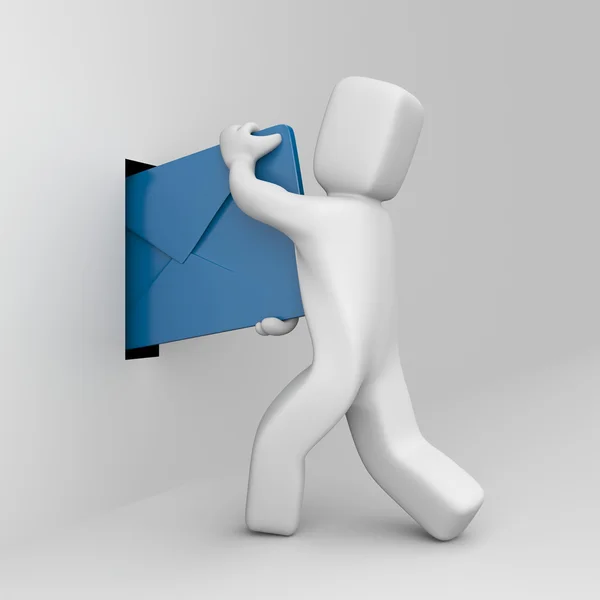 Character send mail — Stock Photo, Image