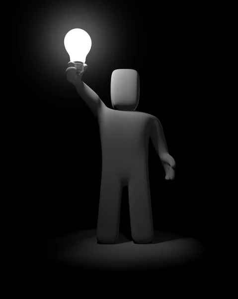 Mám nápad. osoba drží žárovka — Stock fotografie