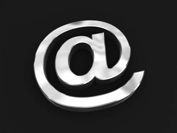 Symbole e-mail isolé sur noir — Photo