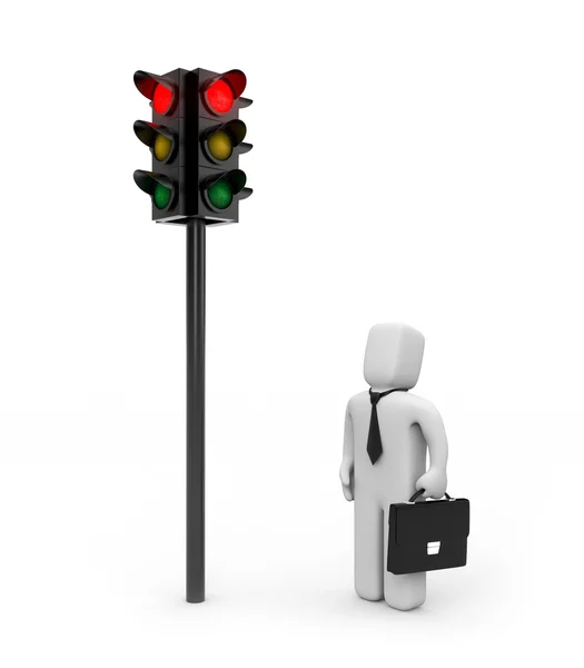 Parem! Luz vermelha para negócios — Fotografia de Stock