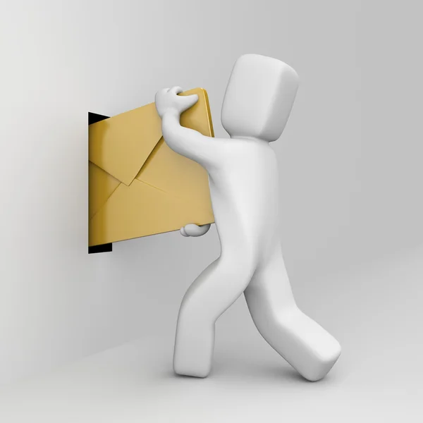 Людина відправити пошту — стокове фото