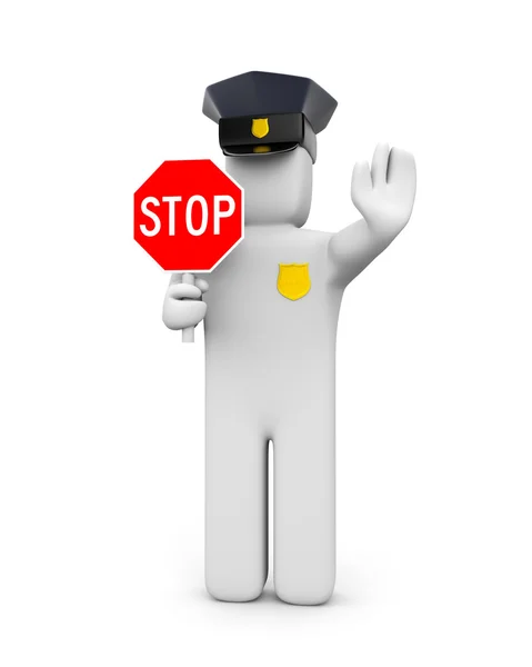 Pass is forbidden. The Policeman forbids — Stock Photo, Image