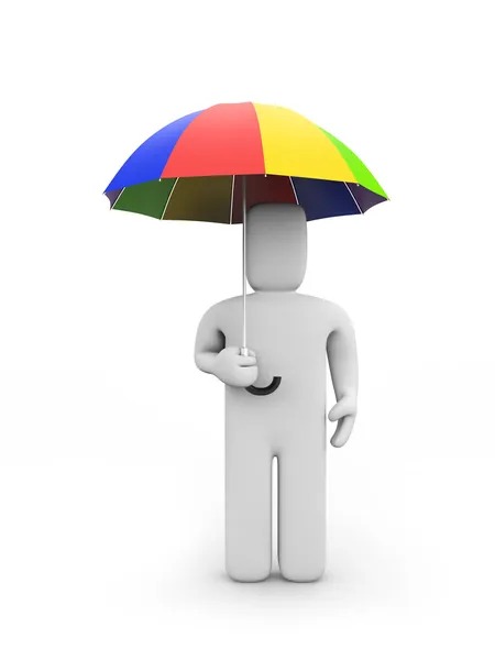 Człowiek i parasol — Zdjęcie stockowe