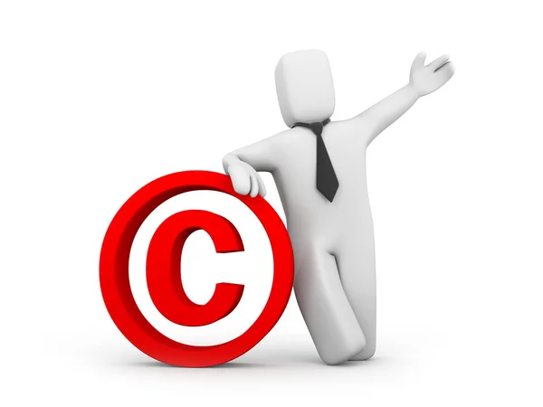 Person and copyright sign — Stock Photo, Image
