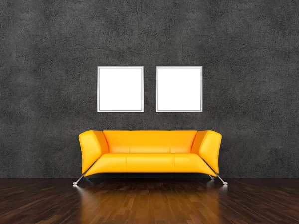 Sofa und Bilder im Interieur — Stockfoto