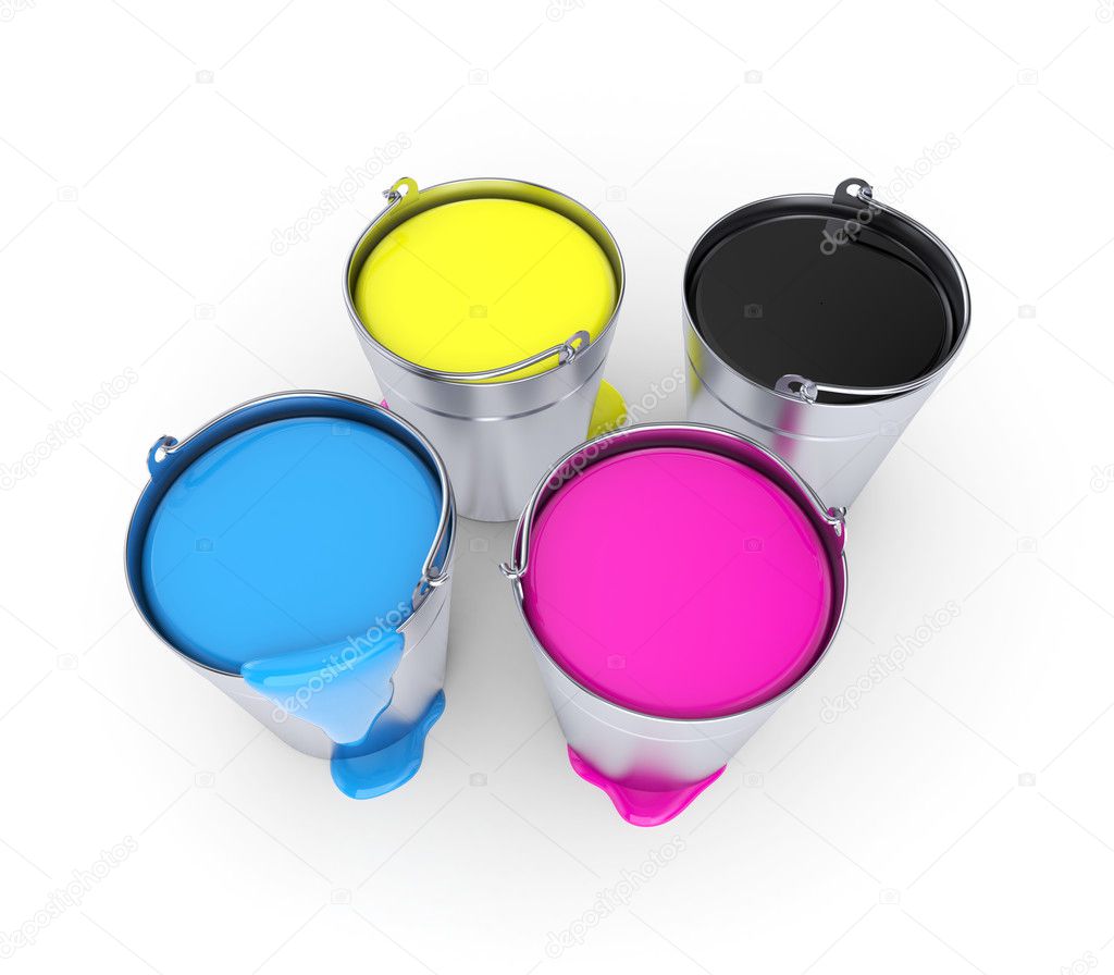 CMYK - Buckets with a paint